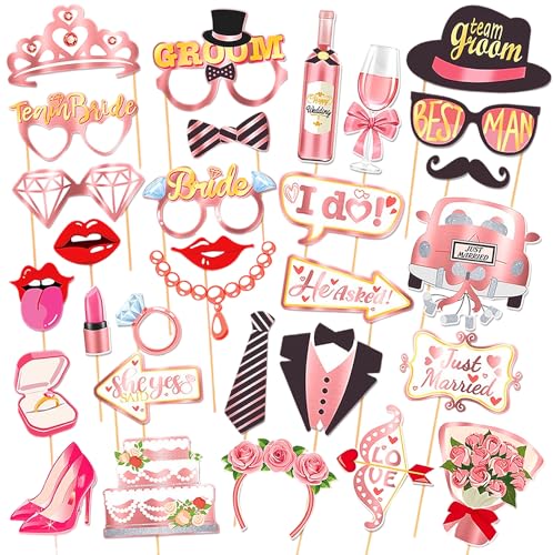 30 Stück Foto Requisiten Hochzeit, Fotobox Accessoires Hochzeit, Fotobox Zubehör für Geburtstag, Party Deko, Deko Geburtstag, Foto Booth Props für Lustige Bilder, Erinnerungen und JGA Partydeko 30 Stück Foto Requisiten Hochzeit, Fotobox Accessoires Hochzeit, Fotobox Zubehör für Geburtstag, Party Deko, Deko Geburtstag, Foto Booth Props für Lustige Bilder, Erinnerungen und JGA Partydeko von AHEJIOO