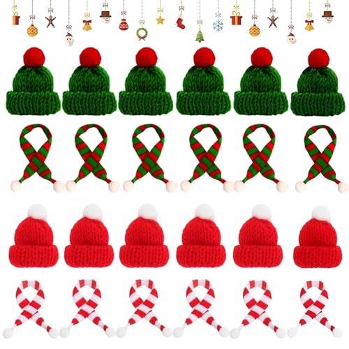 40 Stück Mini Weihnachtsmützen Und Schal Set, Kleine Weihnachtsmützen, Likörflaschen Weihnachten, Mini Mützen Zum Basteln, Für Tischdekoration, Schneemann, Dekoration, Geschenk, Dekoration, Party 40 Stück Mini Weihnachtsmützen Und Schal Set, Kleine Weihnachtsmützen, Likörflaschen Weihnachten, Mini Mützen Zum Basteln, Für Tischdekoration, Schneemann, Dekoration, Geschenk, Dekoration, Party von AHEJIOO