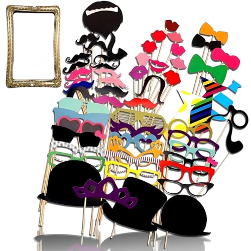 59 Stück Foto Requisiten,Fotobox Accessoires,Party Foto Booth Requisiten Dekoration Für Hochzeit, Mit Hut, Lippenstift, Krawatte, Kronen, Tischdeko Geburtstag, Karneval, Fotobox Accessoires Hochzeit 59 Stück Foto Requisiten,Fotobox Accessoires,Party Foto Booth Requisiten Dekoration Für Hochzeit, Mit Hut, Lippenstift, Krawatte, Kronen, Tischdeko Geburtstag, Karneval, Fotobox Accessoires Hochzeit von AHEJIOO