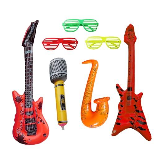 7 Stück Luftgitarren Zum Aufblasen - Aufblasbare Props Set, Fotobox Accessoires, Party Zubehör, Luftgitarren zum Aufblasen, Fotobox Accessoires für Hochzeit, Geburtstag, Party - Ballons und Supplies 7 Stück Luftgitarren Zum Aufblasen - Aufblasbare Props Set, Fotobox Accessoires, Party Zubehör, Luftgitarren zum Aufblasen, Fotobox Accessoires für Hochzeit, Geburtstag, Party - Ballons und Supplies von AHEJIOO