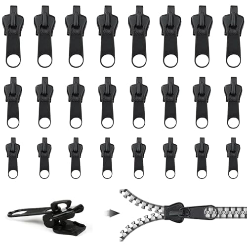 AHEJIOO 24 Stück Reißverschluss Reparatur Set, Zipper Für Reißverschluss, Reißverschluss Schieber Ersatz, Abnehmbare Reißverschluss Zipper, Reißverschluss Schieber Ersetzen, Für Jacke/Mantel/Rucksack AHEJIOO 24 Stück Reißverschluss Reparatur Set, Zipper Für Reißverschluss, Reißverschluss Schieber Ersatz, Abnehmbare Reißverschluss Zipper, Reißverschluss Schieber Ersetzen, Für Jacke/Mantel/Rucksack von AHEJIOO