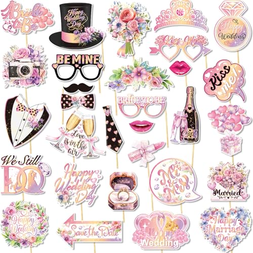 Fotobox Accessoires Hochzeit, 30 Stücke Wedding Fotobox Requisiten für Hochzeitsfeiern, Junggesellinnenabschied und Geburtstagsfeiern, Ideale Party Deko für Fotoboxen und Fotoshootings Fotobox Accessoires Hochzeit, 30 Stücke Wedding Fotobox Requisiten für Hochzeitsfeiern, Junggesellinnenabschied und Geburtstagsfeiern, Ideale Party Deko für Fotoboxen und Fotoshootings von AHEJIOO