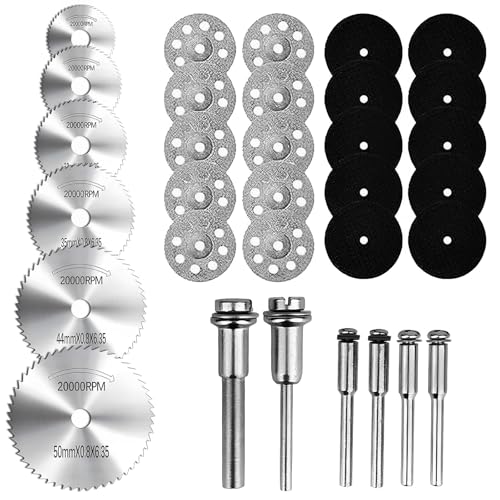 Trennscheiben Set, 32pcs Sägeblatt, Schneidräder Für Multifunktionsgeräte, Sägeblatt Kreissägeblatt, Sägeaufsatz Bohrmaschine, Dremel Zubehoer Für Das Schneiden Von Holz, Metall Trennscheiben Set, 32pcs Sägeblatt, Schneidräder Für Multifunktionsgeräte, Sägeblatt Kreissägeblatt, Sägeaufsatz Bohrmaschine, Dremel Zubehoer Für Das Schneiden Von Holz, Metall von AHEJIOO
