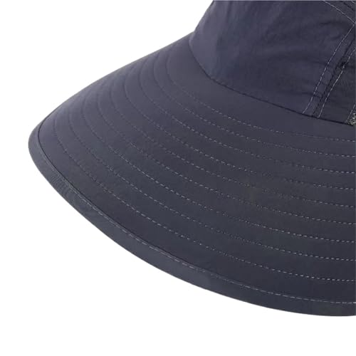 AHIOJEGX Fischerhut Sommer Sonnenhut mit großer Krempe for Männer und Frauen, atmungsaktive Angelkappen, Sonnenschutz, UV-Schutz, Netzstoff, Fischerhut, Wandern, Outdoor, Strandkappe(Black) von AHIOJEGX