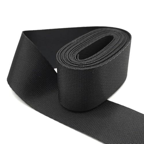 AHIOJEGX Gurtband 2 Yards 32 mm Riemen Nylon-Gurtband Rucksack-Umreifung Nähen Tasche Gürtel Zubehör(Black) von AHIOJEGX