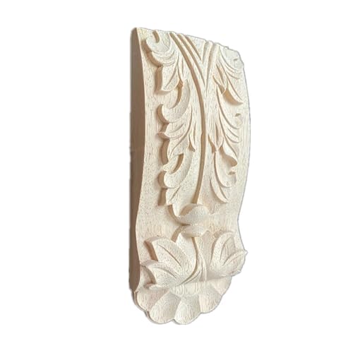 AHIOJEGX Holzornamente für Möbel 18 cm 23 cm Geschnitzte Holzkonsolenhalterung, Klassische Gummiapplikation, Retro-Möbel, Basteldekoration, Holzfiguren, Miniaturen, Ornamente(18x8cm) von AHIOJEGX