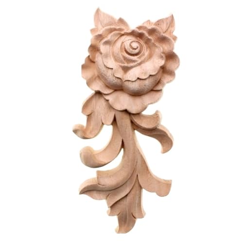 AHIOJEGX Holzornamente für Möbel Blumenholz geschnitzter Aufkleber, Eckapplikationen, Rahmen, Wand, Türen, Möbel, Holzschnitzerei, dekorative Holzfiguren, Kunsthandwerk(Right,4PC) von AHIOJEGX