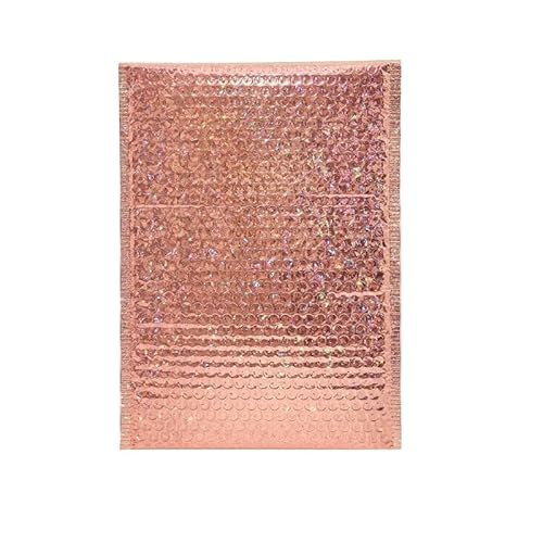 AHIOJEGX Versandtaschen 100 Stück Laser-Silber-Versandumschläge, wasserdichte Kuriertasche, gepolsterte Luftpolsterumschläge, Packtasche for den Versand(Champagne,15 * 20cm) von AHIOJEGX
