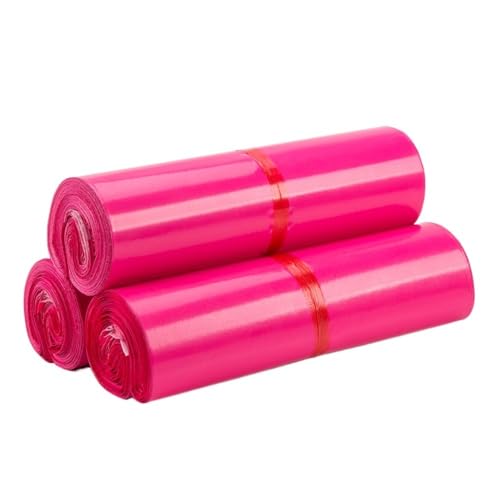 AHIOJEGX Versandtaschen 100 Stück rosa undurchsichtige PE-Kunststoff-Express-Umschläge, Aufbewahrungsbeutel, Selbstklebende Siegel, Kurier-Einweg-Recyclingbeutel(32x45cm) von AHIOJEGX