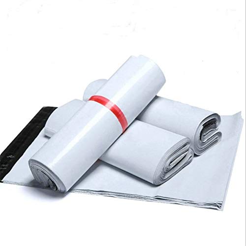 AHIOJEGX Versandtaschen 100 Teile/los Kleine Größe Kurier Taschen Weiß Selbst-Dichtung Klebstoff Lagerung Taschen Kunststoff Poly Umschlag Mailer Post Mailing Taschen(10x45cm) von AHIOJEGX