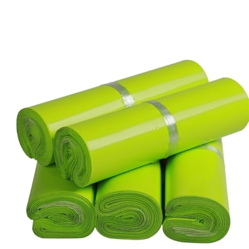 AHIOJEGX Versandtaschen 100 Teile/los Weiße Kuriertasche Express Umschlag Aufbewahrungsbeutel Versandtaschen Selbstklebende Dichtung PE Kunststoffbeutel Versandverpackung(Green,17 30cm) von AHIOJEGX