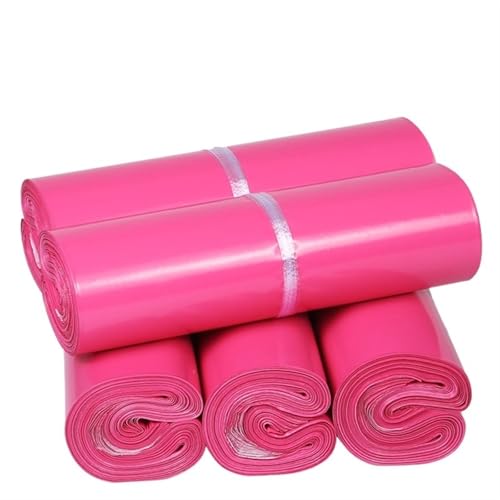 AHIOJEGX Versandtaschen 100 Teile/los Weiße Kuriertasche Express Umschlag Aufbewahrungsbeutel Versandtaschen Selbstklebende Dichtung PE Kunststoffbeutel Versandverpackung(Pink,20 30cm) von AHIOJEGX