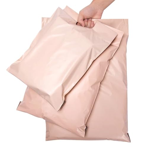 AHIOJEGX Versandtaschen 50 Stück Aprikose Handheld Kuriertasche Umschlag Verpackung Aufbewahrungsbeutel Selbstklebende Dichtungsbeutel Versandtaschen Kunststoff-Transporttasche(40X52X8X5CM 50PCS) von AHIOJEGX