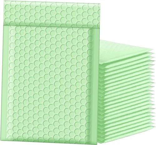 AHIOJEGX Versandtaschen 50 Stück Bunte Luftpolsterumschläge, wasserdichte Kuriertaschen, Luftpolstertaschen, Verpackungsbeutel for den Versand(Green,13 * 18cm) von AHIOJEGX