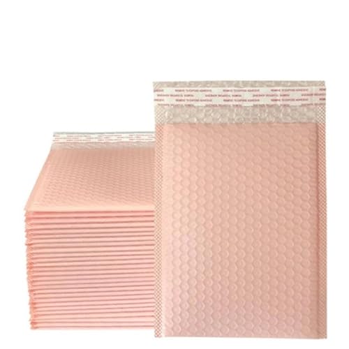 AHIOJEGX Versandtaschen 50 Stück Bunte Luftpolsterumschläge, wasserdichte Kuriertaschen, Luftpolstertaschen, Verpackungsbeutel for den Versand(Light pink,18 * 23cm) von AHIOJEGX