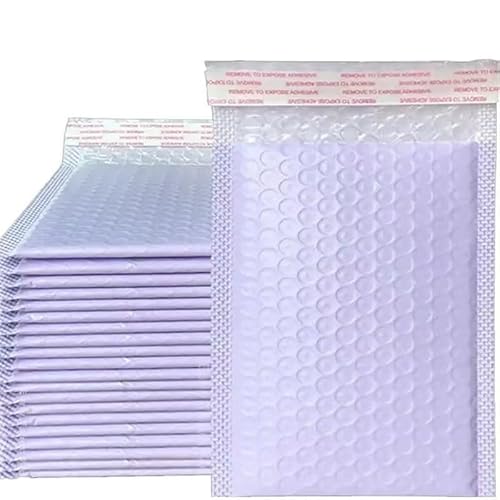 AHIOJEGX Versandtaschen 50 Stück Bunte Luftpolsterumschläge, wasserdichte Kuriertaschen, Luftpolstertaschen, Verpackungsbeutel for den Versand(Purple,15 * 18cm) von AHIOJEGX