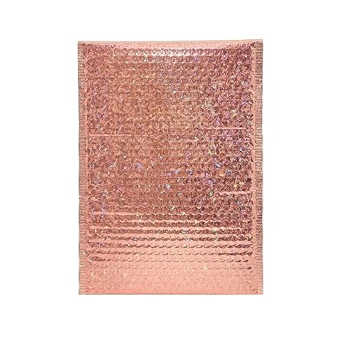 AHIOJEGX Versandtaschen 50 Stück Laser-Silber-Versandumschläge, wasserdichte Kuriertasche, gepolsterte Luftpolsterumschläge, Verpackungsbeutel for den Versand(Champagne,15 * 20cm) von AHIOJEGX