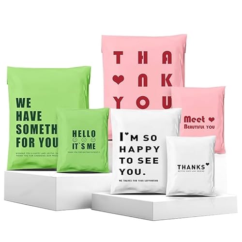 AHIOJEGX Versandtaschen 50 Teile/lose Mailing Tasche Verdicken Express Verpackung Tasche Selbst Klebe Druck Kleidung Kurier Paket Taschen(45x56x4cm Green) von AHIOJEGX