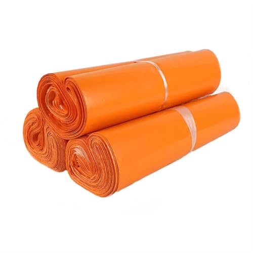 AHIOJEGX Versandtaschen 50 Teile/lose Orange Farbe Neue Kunststoff Express Mailing Taschen wasserdichte Kleidung Beutel Verdicken PE Selbst Dichtung Klebstoff Kurier Tasche(25x35cm 50pcs) von AHIOJEGX