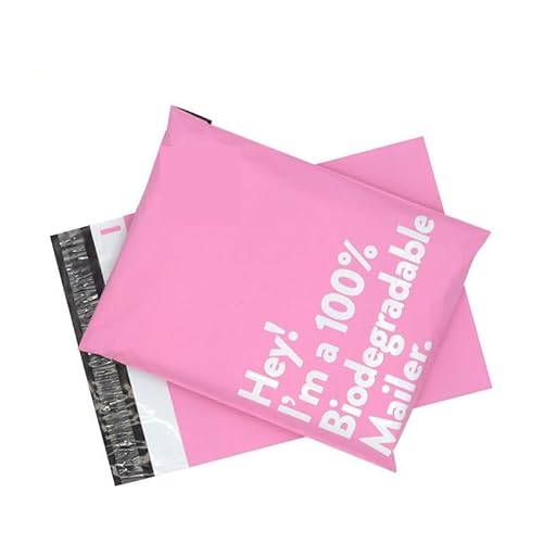 AHIOJEGX Versandtaschen Biologisch Abbaubare Versandtaschen, 50 Stück, Rosa, Umweltfreundliche Express-Posttaschen, Selbstverschließend, Verdickte Versandtaschen, Kuriertaschen(38x48x4cm 50PCS) von AHIOJEGX
