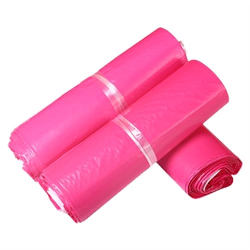 AHIOJEGX Versandtaschen Kuriertasche, Express-Umschlag-Aufbewahrungstaschen, Versandtaschen, Selbstklebende Dichtung, PE-Kunststoffbeutel, Verpackung, Versandtasche(Rose Red,11X15cm 50pcs) von AHIOJEGX
