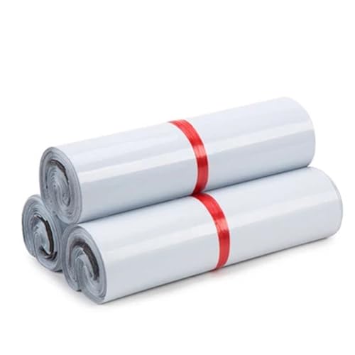 AHIOJEGX Versandtaschen Kuriertasche, Express-Umschlag-Aufbewahrungstaschen, Versandtaschen, Selbstklebende Dichtung, PE-Kunststoffbeutel, Verpackung, Versandtasche(White,16X22cm 30pcs) von AHIOJEGX
