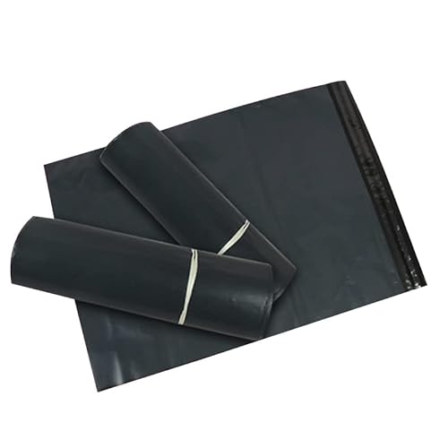 AHIOJEGX Versandtaschen Kuriertaschen, 100 Stück, Schwarze Aufbewahrungstasche, Kunststoff-Poly-Versandtasche, Umschlag-Versandtaschen, Selbstklebende versiegelte Kunststofftasche(35x50cm(8.1g)) von AHIOJEGX