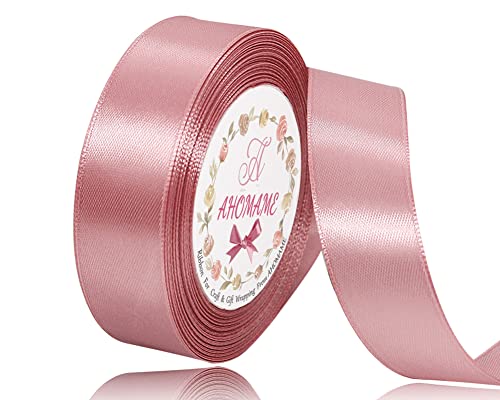 Doppelseitig Roségold Satinband 25mm, 22 Meters Weiß Geschenkband breit Dekoration Schleifenband Stoffband für Hochzeit, Taufe, Blumensträuße, Nähprojekt, und Geburtstag Geschenke Doppelseitig Roségold Satinband 25mm, 22 Meters Weiß Geschenkband breit Dekoration Schleifenband Stoffband für Hochzeit, Taufe, Blumensträuße, Nähprojekt, und Geburtstag Geschenke von AHOMAME