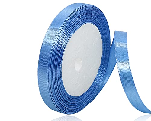 Satinband Blauer See 10mm, 22 Meters Dekoration Geschenkband breit Schleifenband, Stoffband für Hochzeit, Taufe und Geburtstag Geschenke von AHOMAME