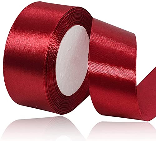 Satinband Burgunder 40mm, 22 Meters Dekoration Weinrot Geschenkband breit Schleifenband, Stoffband für Hochzeit, Taufe und Geburtstag Geschenke Satinband Burgunder 40mm, 22 Meters Dekoration Weinrot Geschenkband breit Schleifenband, Stoffband für Hochzeit, Taufe und Geburtstag Geschenke von AHOMAME