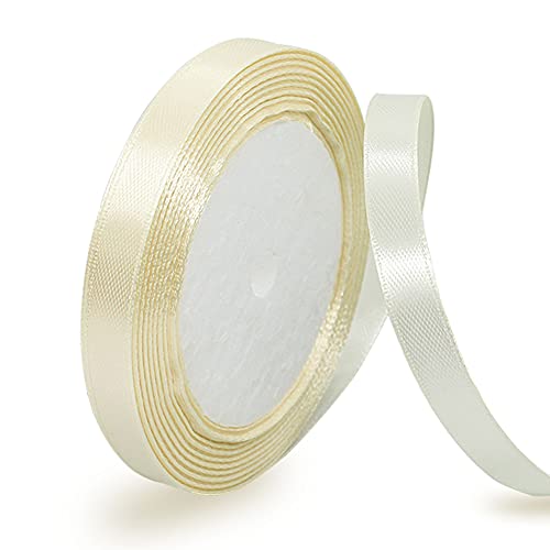 Satinband Creme 10mm, 22 Meters Beige Dekoration Geschenkband breit Schleifenband, Stoffband für Hochzeit, Taufe und Geburtstag Geschenke Satinband Creme 10mm, 22 Meters Beige Dekoration Geschenkband breit Schleifenband, Stoffband für Hochzeit, Taufe und Geburtstag Geschenke von AHOMAME