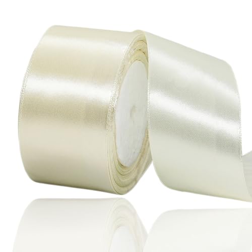 Satinband Creme 50mm, 22 Meters Beige Dekoration Geschenkband breit Schleifenband, Stoffband für Hochzeit, Taufe und Geburtstag Geschenke Satinband Creme 50mm, 22 Meters Beige Dekoration Geschenkband breit Schleifenband, Stoffband für Hochzeit, Taufe und Geburtstag Geschenke von AHOMAME