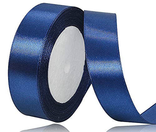 Satinband Dunkelblau 20mm, 22 Meters Dekoration Geschenkband breit Schleifenband, Stoffband für Hochzeit, Taufe und Geburtstag Geschenke Satinband Dunkelblau 20mm, 22 Meters Dekoration Geschenkband breit Schleifenband, Stoffband für Hochzeit, Taufe und Geburtstag Geschenke von AHOMAME
