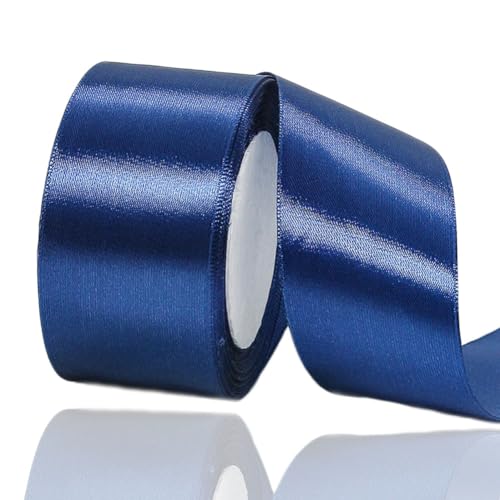 Satinband Dunkelblau 50mm, 22 Meters Dekoration Geschenkband breit Schleifenband, Stoffband für Hochzeit, Taufe und Geburtstag Geschenke Satinband Dunkelblau 50mm, 22 Meters Dekoration Geschenkband breit Schleifenband, Stoffband für Hochzeit, Taufe und Geburtstag Geschenke von AHOMAME
