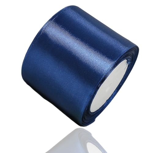 Satinband Dunkelblau 75mm, 22 Meters Dekoration Geschenkband breit Schleifenband, Stoffband für Hochzeit, Taufe und Geburtstag Geschenke Satinband Dunkelblau 75mm, 22 Meters Dekoration Geschenkband breit Schleifenband, Stoffband für Hochzeit, Taufe und Geburtstag Geschenke von AHOMAME
