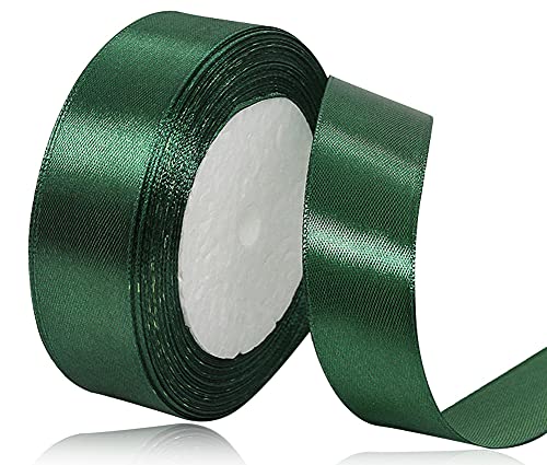 Satinband Dunkelgrün 25mm, 22 Meters Dekoration Geschenkband breit Schleifenband, Stoffband für Hochzeit, Taufe und Geburtstag Geschenke Satinband Dunkelgrün 25mm, 22 Meters Dekoration Geschenkband breit Schleifenband, Stoffband für Hochzeit, Taufe und Geburtstag Geschenke von AHOMAME