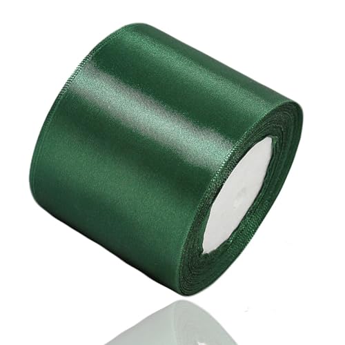 Satinband Dunkelgrün 75mm, 22 Meters Dekoration Geschenkband breit Schleifenband, Stoffband für Hochzeit, Taufe und Geburtstag Geschenke Satinband Dunkelgrün 75mm, 22 Meters Dekoration Geschenkband breit Schleifenband, Stoffband für Hochzeit, Taufe und Geburtstag Geschenke von AHOMAME