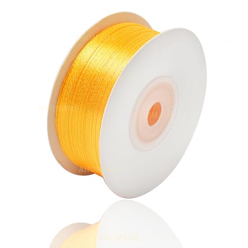 Satinband Gelb 3mm, 91 Meters Dekoration Geschenkband breit Schleifenband, Stoffband für Hochzeit, Taufe und Geburtstag Geschenke Satinband Gelb 3mm, 91 Meters Dekoration Geschenkband breit Schleifenband, Stoffband für Hochzeit, Taufe und Geburtstag Geschenke von AHOMAME
