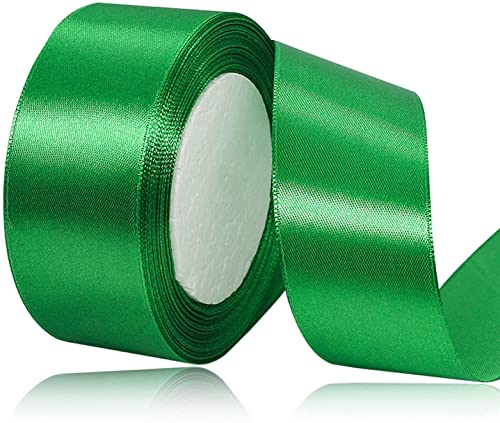 Satinband Grün 40mm, 22 Meters Dekoration Geschenkband breit Schleifenband, Stoffband für Hochzeit, Taufe und Geburtstag Geschenke von AHOMAME