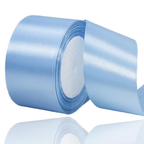 Satinband Hellblau 50mm, 22 Meters Dekoration Geschenkband breit Schleifenband, Stoffband für Hochzeit, Taufe und Geburtstag Geschenke Satinband Hellblau 50mm, 22 Meters Dekoration Geschenkband breit Schleifenband, Stoffband für Hochzeit, Taufe und Geburtstag Geschenke von AHOMAME
