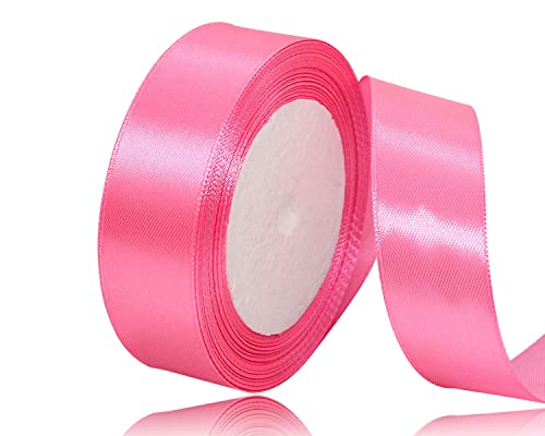 Satinband Hot Pink 20mm, 22 Meters Dekoration Geschenkband breit Schleifenband, Stoffband für Hochzeit, Taufe und Geburtstag Geschenke Satinband Hot Pink 20mm, 22 Meters Dekoration Geschenkband breit Schleifenband, Stoffband für Hochzeit, Taufe und Geburtstag Geschenke von AHOMAME