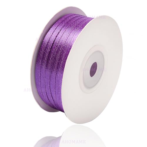 Satinband Lila 3mm, 91 Meters Dekoration Geschenkband breit Schleifenband, Stoffband für Hochzeit, Taufe und Geburtstag Geschenke Satinband Lila 3mm, 91 Meters Dekoration Geschenkband breit Schleifenband, Stoffband für Hochzeit, Taufe und Geburtstag Geschenke von AHOMAME