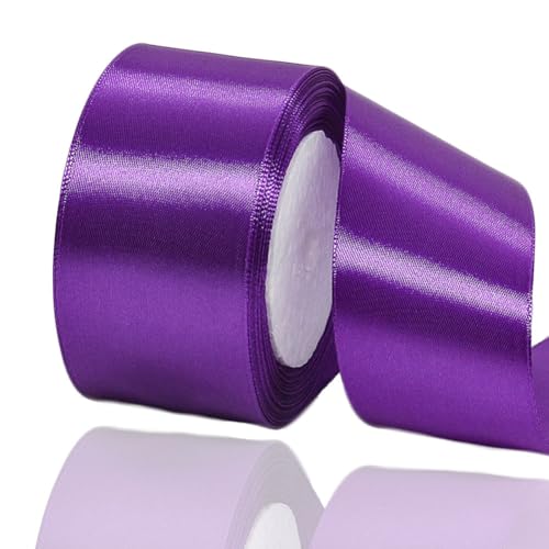 Satinband Lila 50mm, 22 Meters Dekoration Geschenkband breit Schleifenband, Stoffband für Hochzeit, Taufe und Geburtstag Geschenke Satinband Lila 50mm, 22 Meters Dekoration Geschenkband breit Schleifenband, Stoffband für Hochzeit, Taufe und Geburtstag Geschenke von AHOMAME
