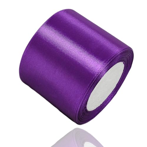 Satinband Lila 75mm, 22 Meters Dekoration Geschenkband breit Schleifenband, Stoffband für Hochzeit, Taufe und Geburtstag Geschenke Satinband Lila 75mm, 22 Meters Dekoration Geschenkband breit Schleifenband, Stoffband für Hochzeit, Taufe und Geburtstag Geschenke von AHOMAME
