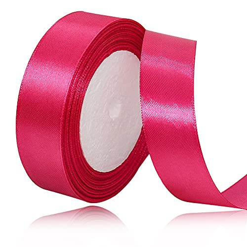 Satinband Magenta 25mm, 22 Meters Dekoration Geschenkband breit Schleifenband, Stoffband für Hochzeit, Taufe und Geburtstag Geschenke Satinband Magenta 25mm, 22 Meters Dekoration Geschenkband breit Schleifenband, Stoffband für Hochzeit, Taufe und Geburtstag Geschenke von AHOMAME