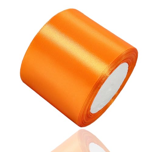 Satinband Orange 75mm, 22 Meters Dekoration Geschenkband breit Schleifenband, Stoffband für Hochzeit, Taufe und Geburtstag Geschenke Satinband Orange 75mm, 22 Meters Dekoration Geschenkband breit Schleifenband, Stoffband für Hochzeit, Taufe und Geburtstag Geschenke von AHOMAME