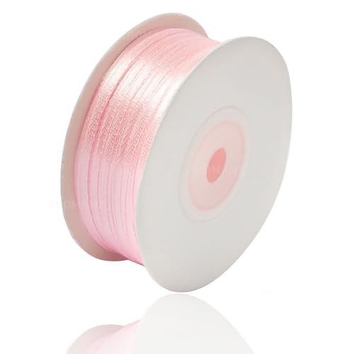 Satinband Rosa 3mm, 91 Meters Dekoration Geschenkband breit Schleifenband, Stoffband für Hochzeit, Taufe und Geburtstag Geschenke Satinband Rosa 3mm, 91 Meters Dekoration Geschenkband breit Schleifenband, Stoffband für Hochzeit, Taufe und Geburtstag Geschenke von AHOMAME
