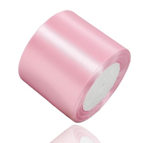 Satinband Rosa 75mm, 22 Meters Dekoration Geschenkband breit Schleifenband, Stoffband für Hochzeit, Taufe und Geburtstag Geschenke Satinband Rosa 75mm, 22 Meters Dekoration Geschenkband breit Schleifenband, Stoffband für Hochzeit, Taufe und Geburtstag Geschenke von AHOMAME