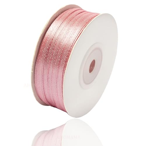 Satinband Roségold 3mm, 91 Meters Dekoration Geschenkband breit Schleifenband, Stoffband für Hochzeit, Taufe und Geburtstag Geschenke Satinband Roségold 3mm, 91 Meters Dekoration Geschenkband breit Schleifenband, Stoffband für Hochzeit, Taufe und Geburtstag Geschenke von AHOMAME