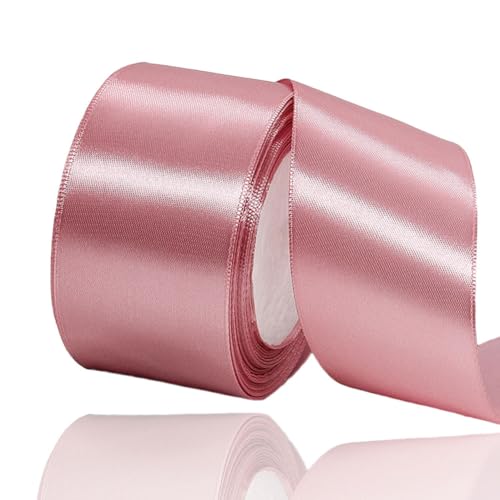 Satinband Roségold 50mm, 22 Meters Dekoration Geschenkband breit Schleifenband, Stoffband für Hochzeit, Taufe und Geburtstag Geschenke von AHOMAME